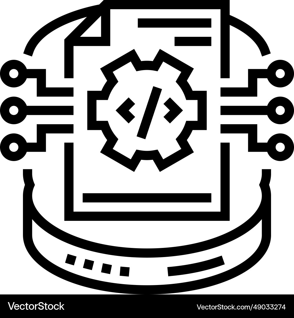 Schema development database line icon Schema development database line icon vector image