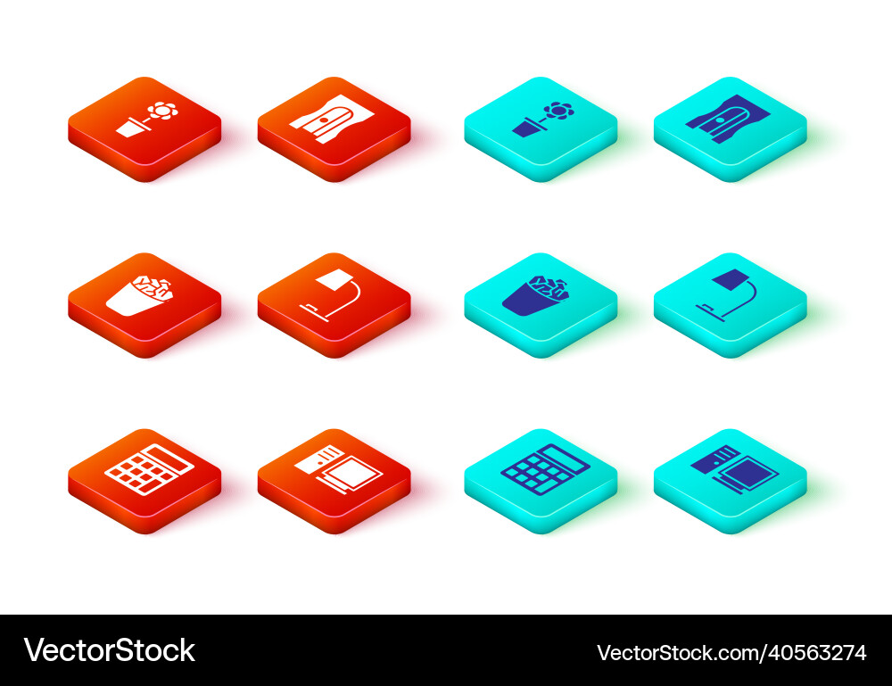 Set calculator computer monitor full trash can Set calculator computer monitor full trash can vector image