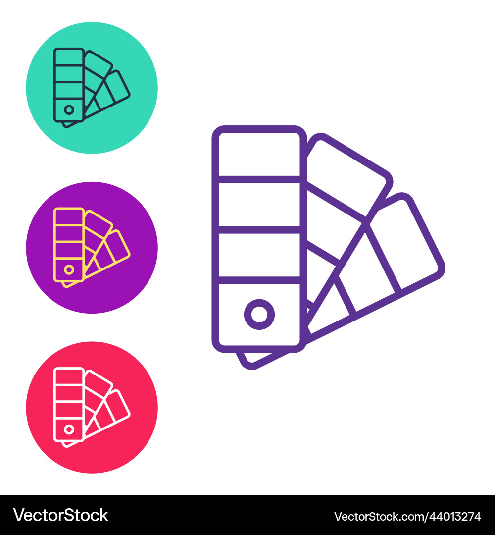 Set line color palette guide icon isolated Set line color palette guide icon isolated vector image