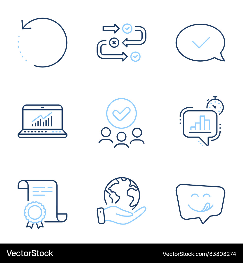 Statistics timer approved message and survey Statistics timer approved message and survey vector image