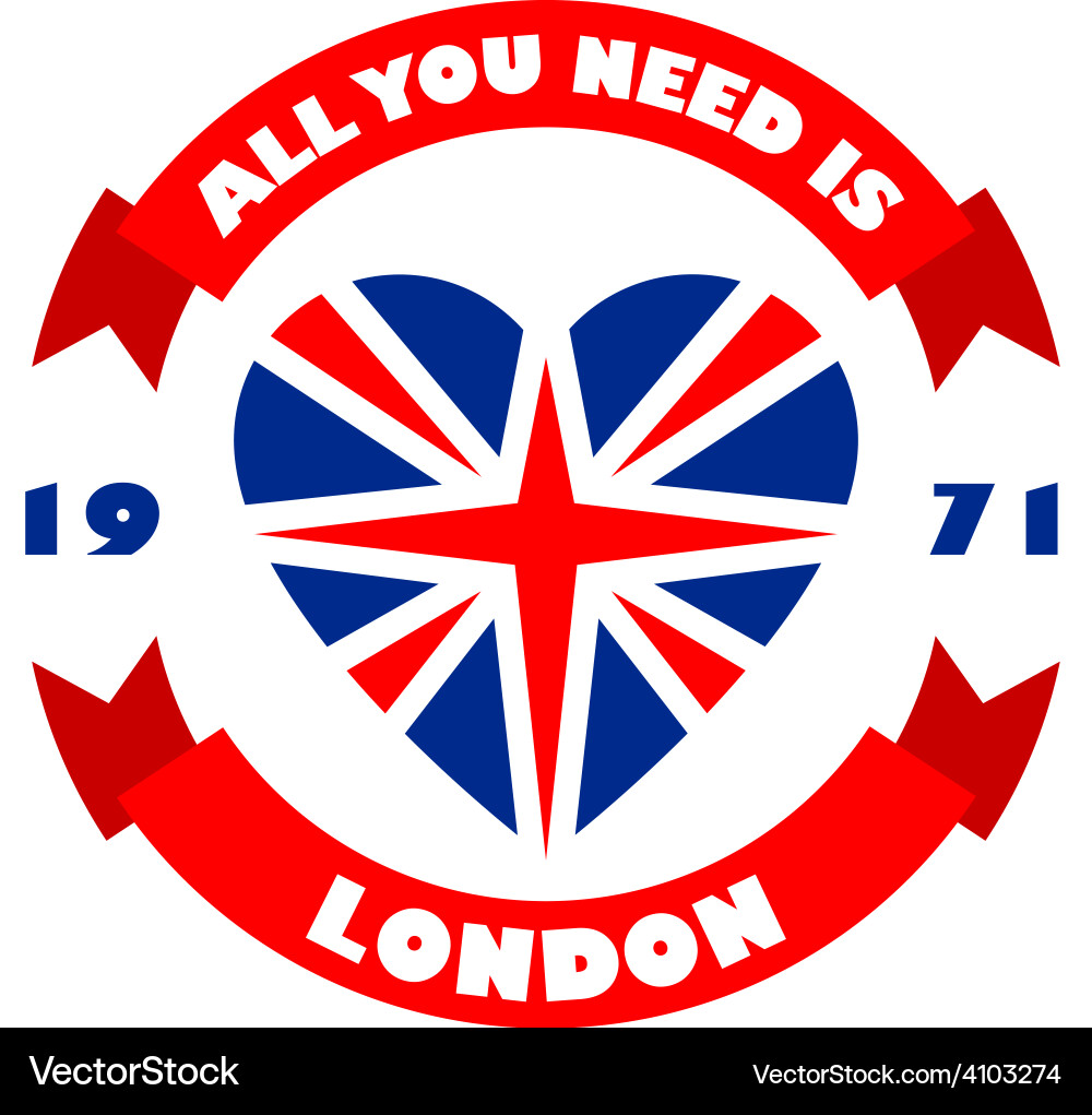 UK Flag London Tee Vector Image