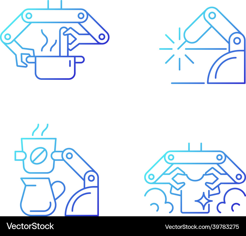 Automated mechanical devices gradient linear Automated mechanical devices gradient linear vector image