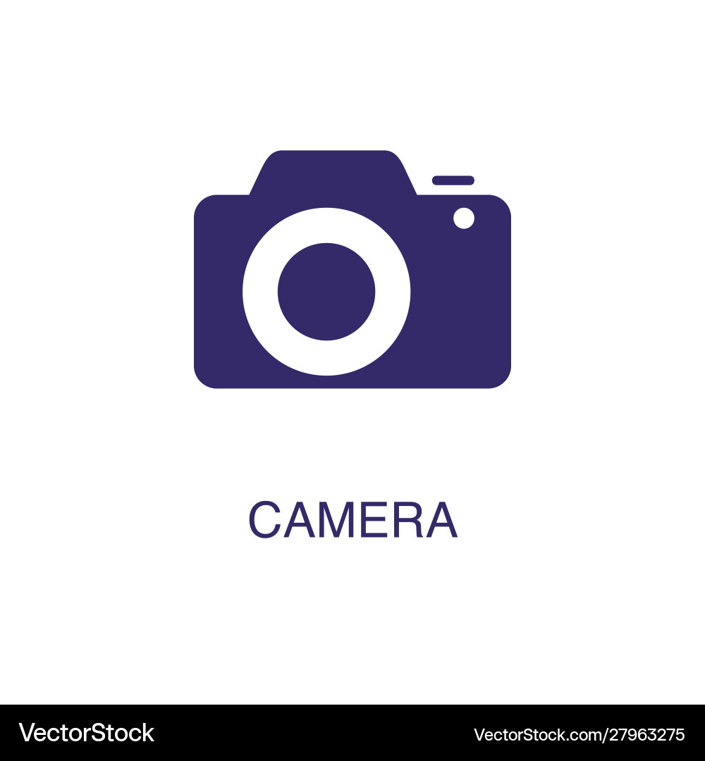 Camera element in flat simple style on white Vector Image