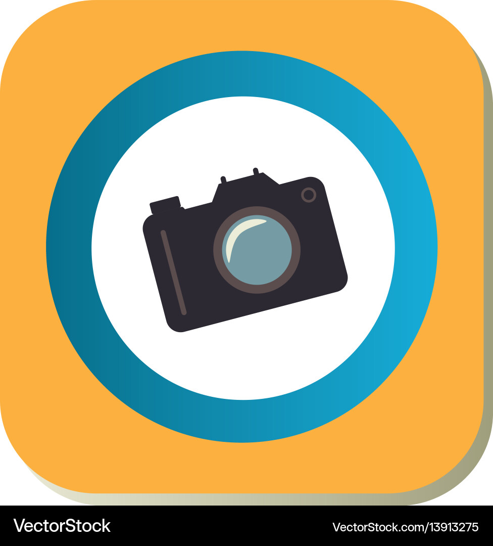 Color square frame with analog camera vector image