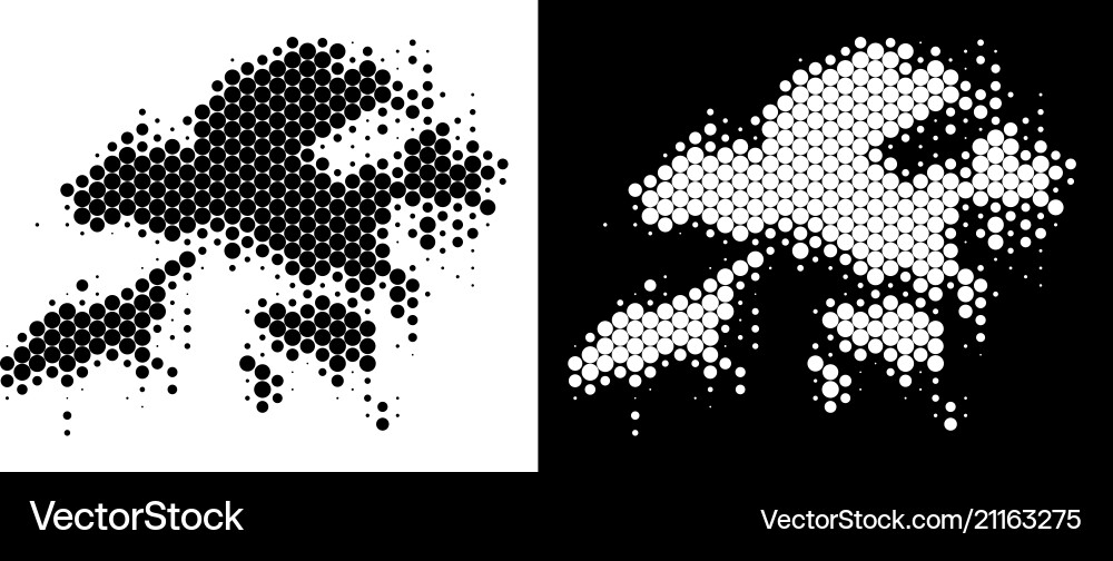 Dot halftone hong kong map Dot halftone hong kong map vector image