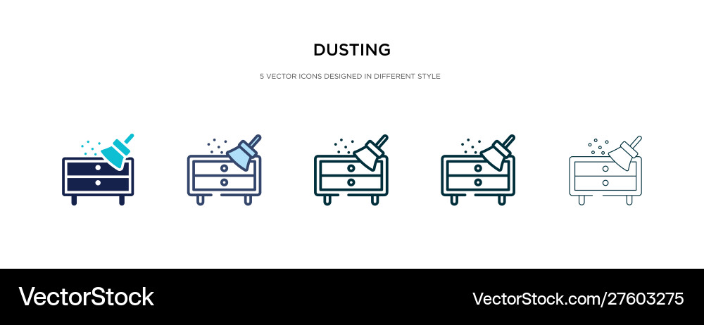 Dusting icon in different style two colored vector image