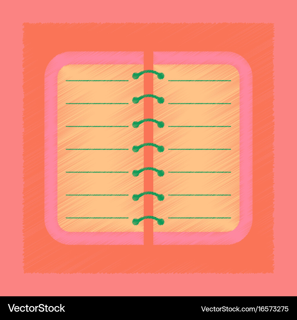 Flat shading style icon spiral notepad notebook vector image