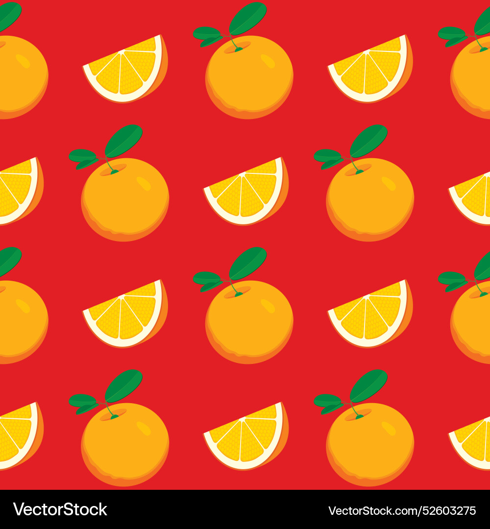 Fruit seamless pattern wit orange Royalty Free Vector Image