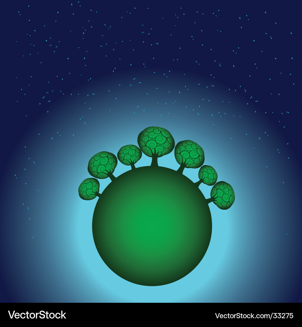 Globe trees Vector Image