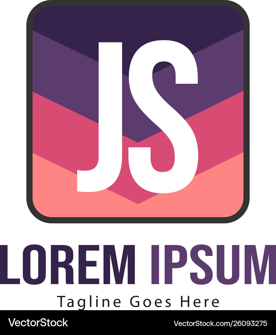 Initial js logo template with modern frame Initial js logo template with modern frame Vector Image