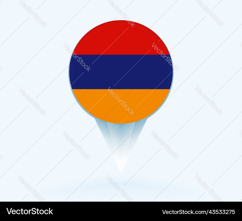 Map pointer with flag of armenia Vector Image