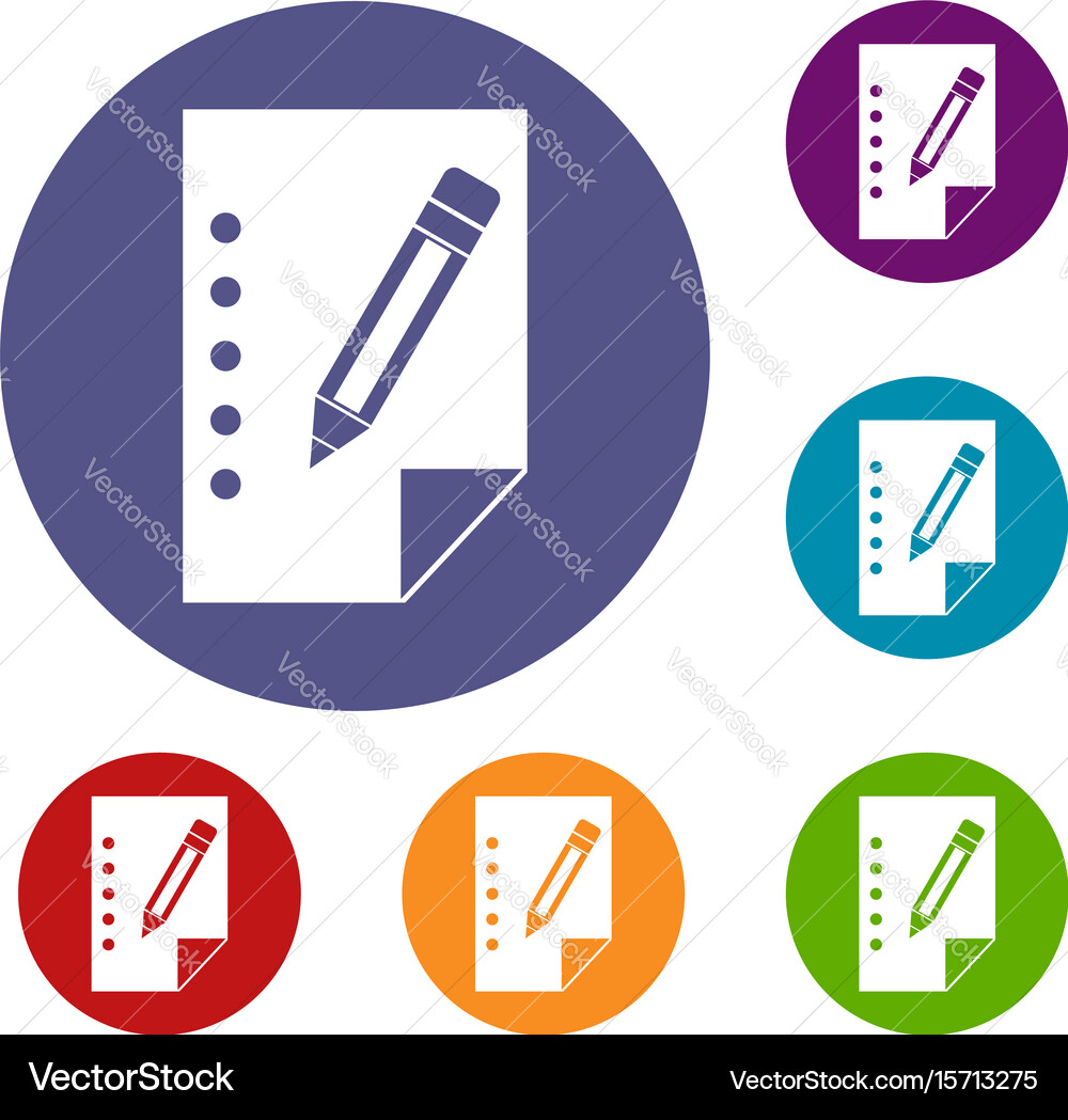 Notebook icons set vector image