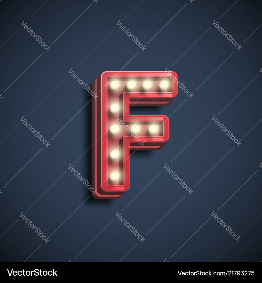 Realistic font character with lamps Realistic font character with lamps vector image