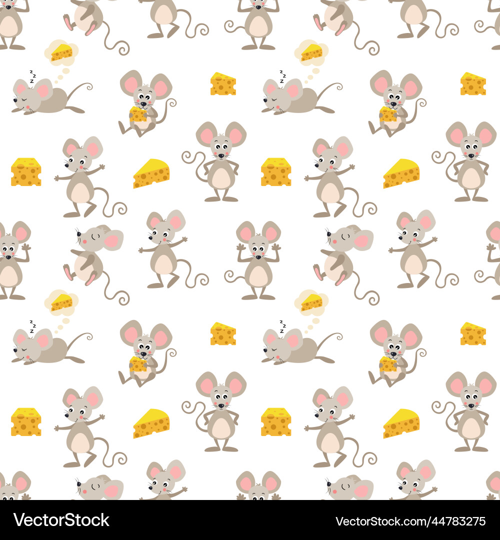 Seamless pattern background of cute mouse Seamless pattern background of cute mouse vector image