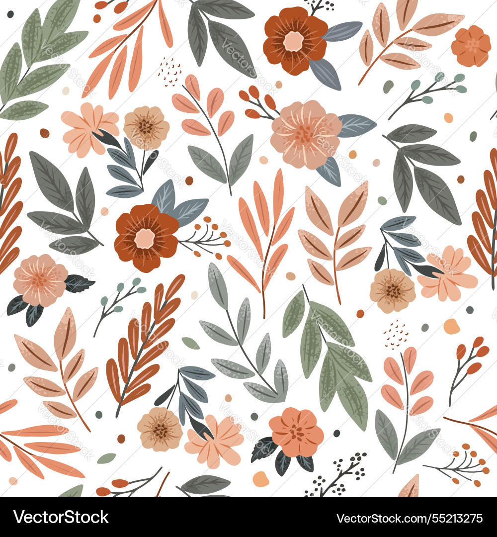 Seamless pattern with doodle style elements cute Seamless pattern with doodle style elements cute vector image
