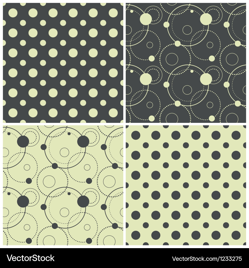 Seamless patterns with polka dots and circles vector image