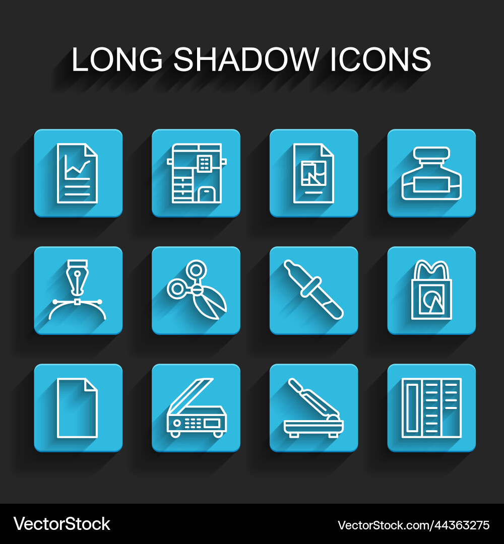 Set line empty document scanner Vector Image