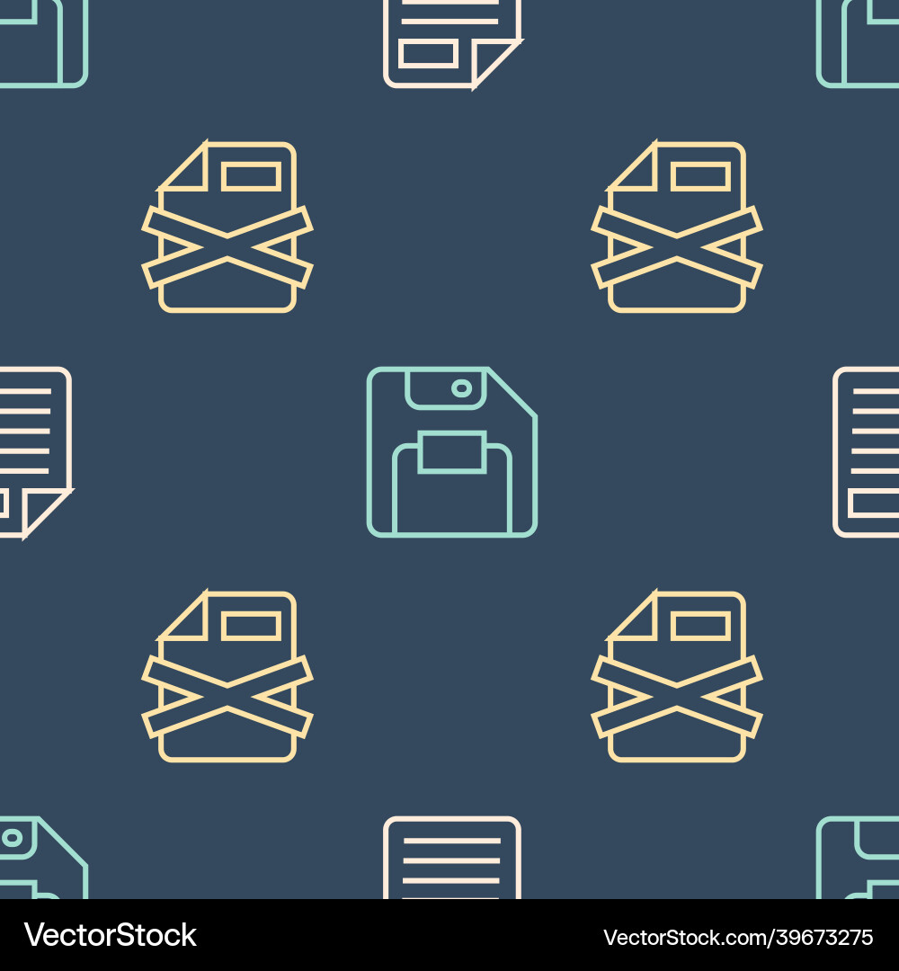 Set line file document delete and floppy Set line file document delete and floppy Vector Image