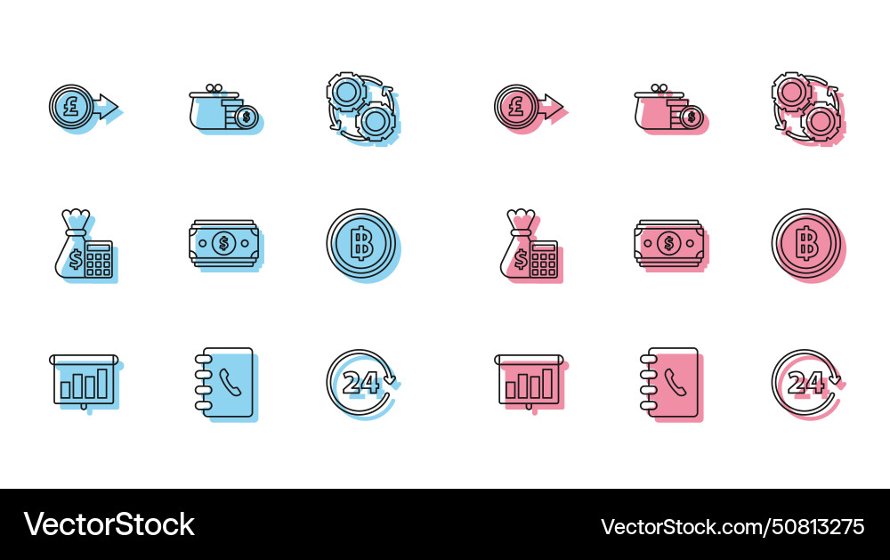 Set line presentation financial board with graph Set line presentation financial board with graph vector image