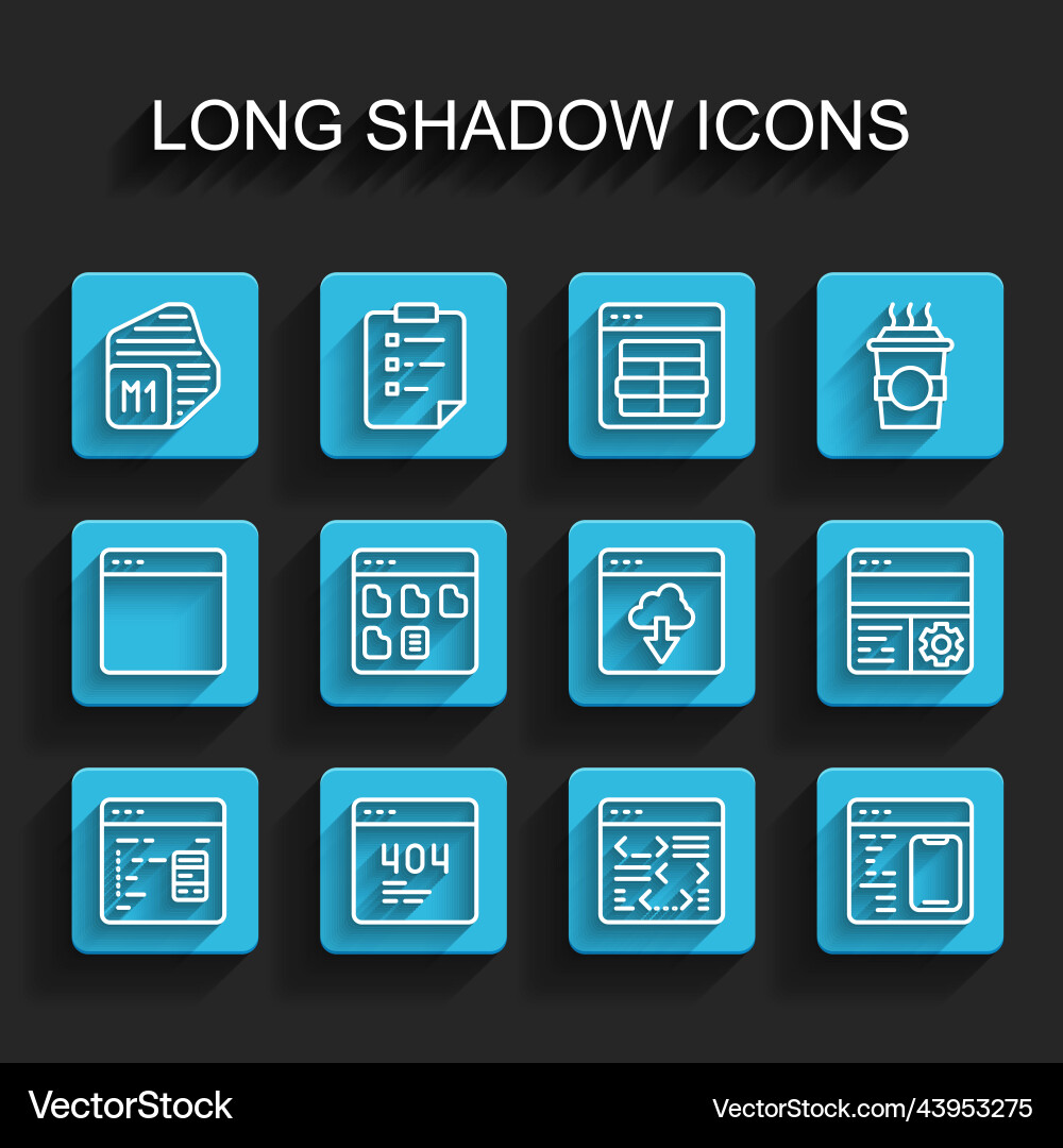 Set line software page with 404 error processor Set line software page with 404 error processor Vector Image