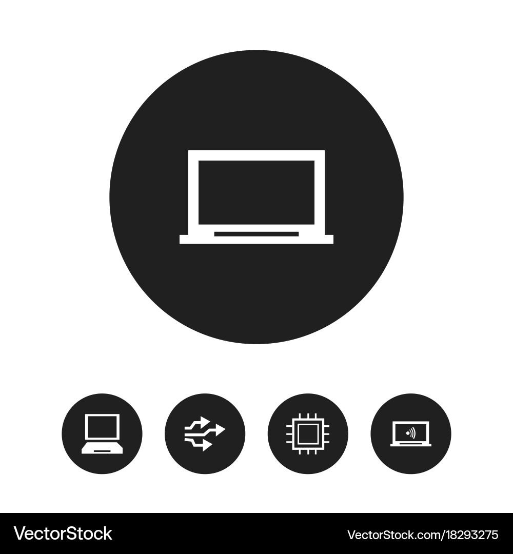 Set of 5 editable computer icons includes symbols vector image