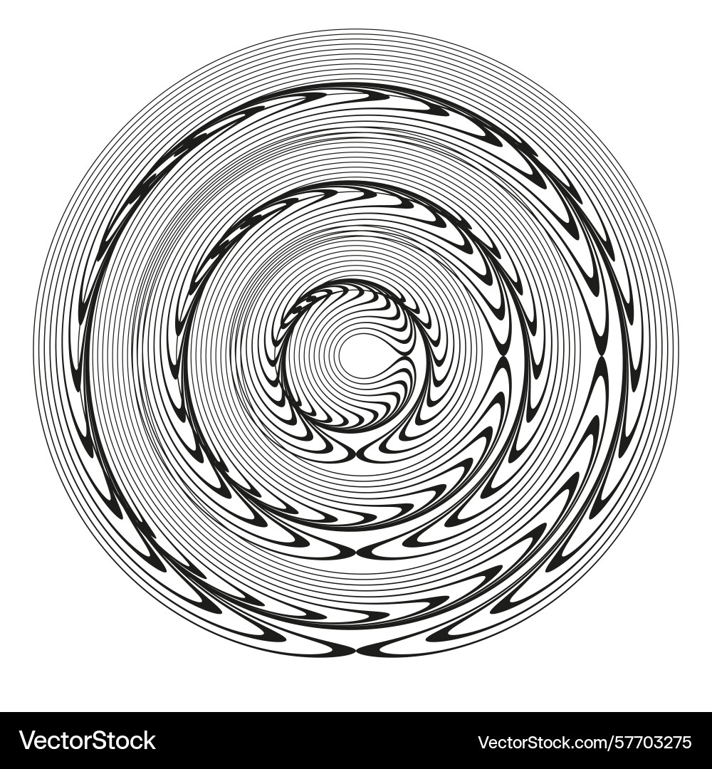 Spiral line pattern hypnotic circle dynamic vector image