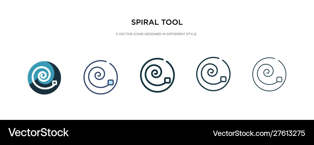 Spiral tool icon in different style two colored Vector Image