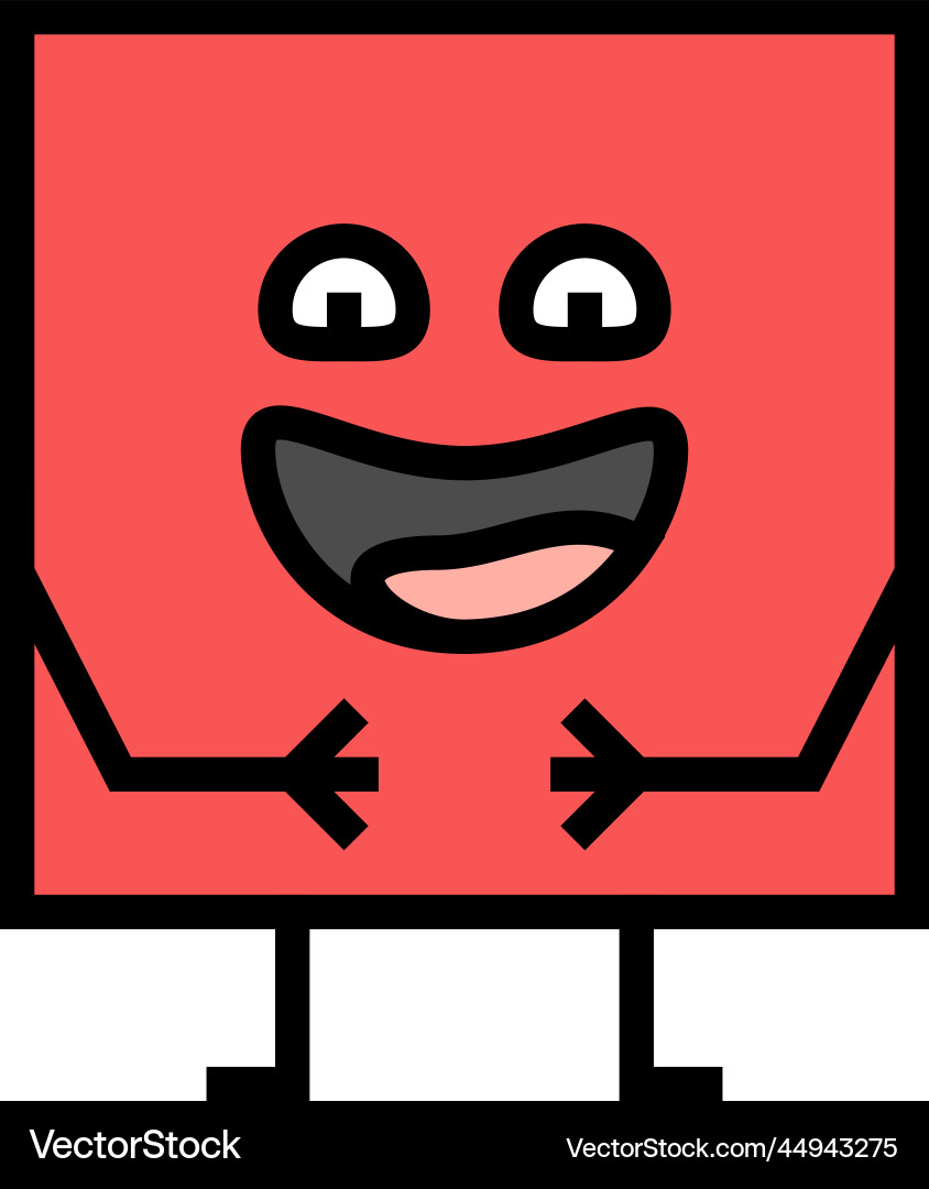 Square geometric shape character color icon Square geometric shape character color icon vector image