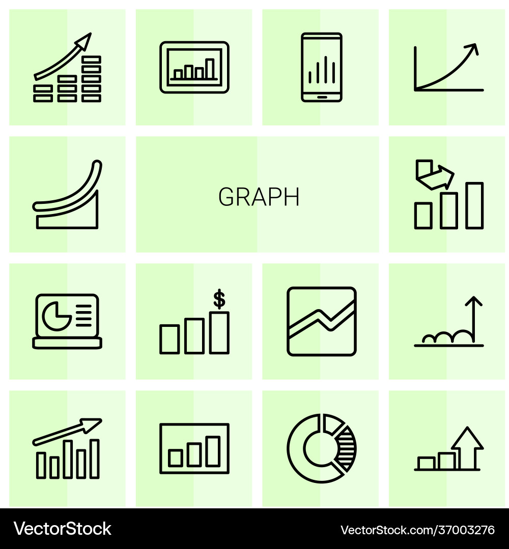 14 graph icons (37003276) – Free Vector | VectorStock