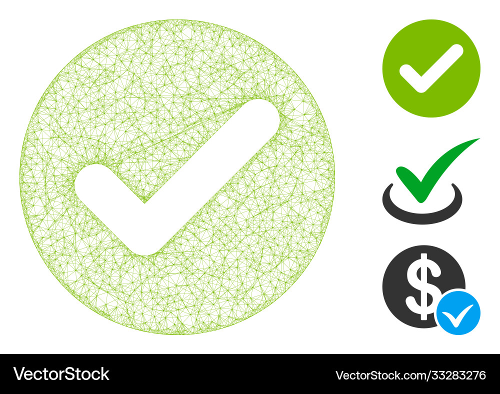 Accept polygonal web mesh Accept polygonal web mesh vector image