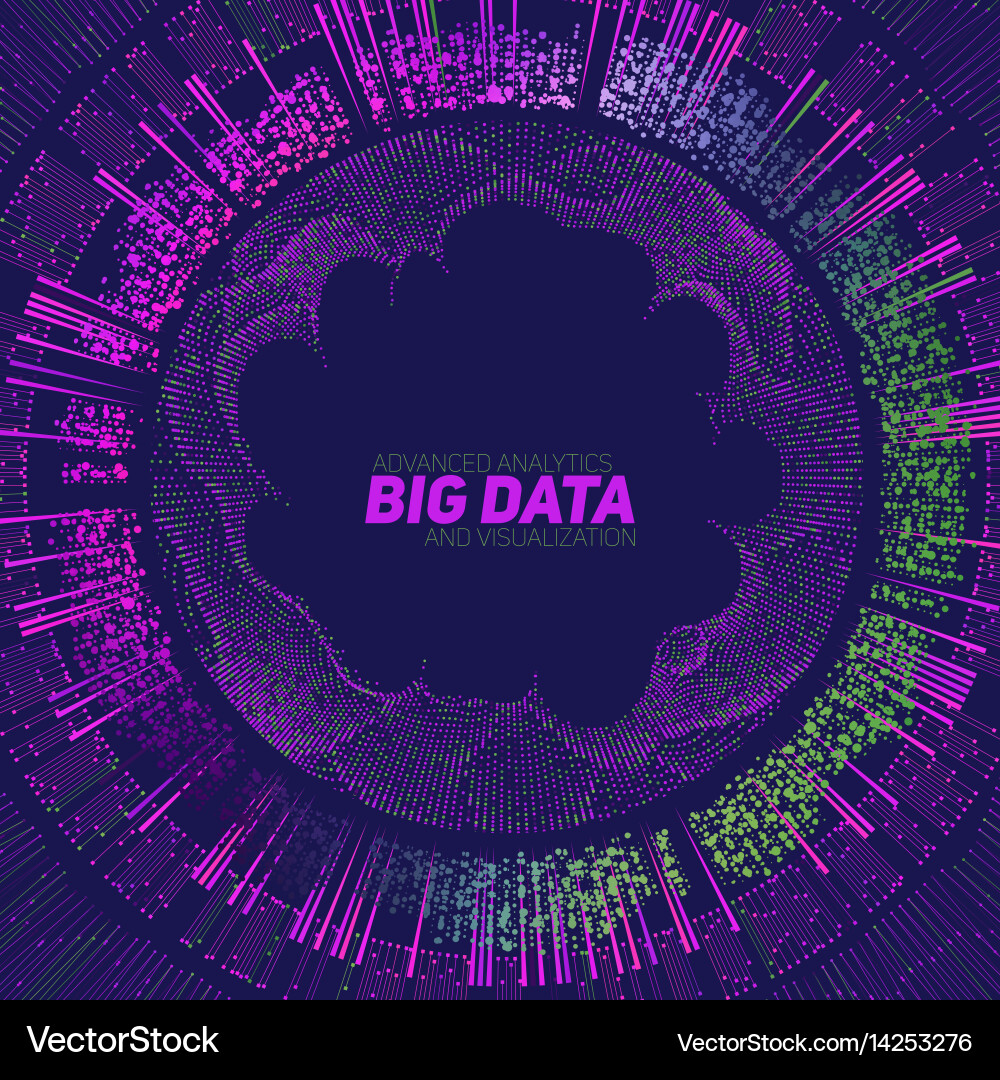 Big data visualization futuristic vector image