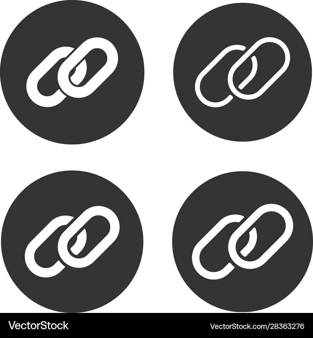 Chain link icon shape sign button set black Vector Image