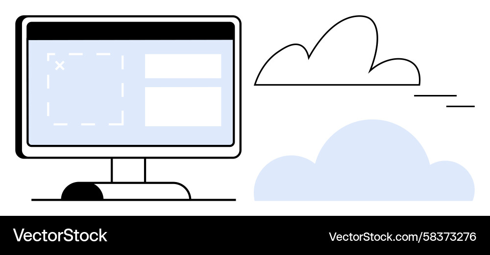 Cloud Data Storage Interface Vector Image