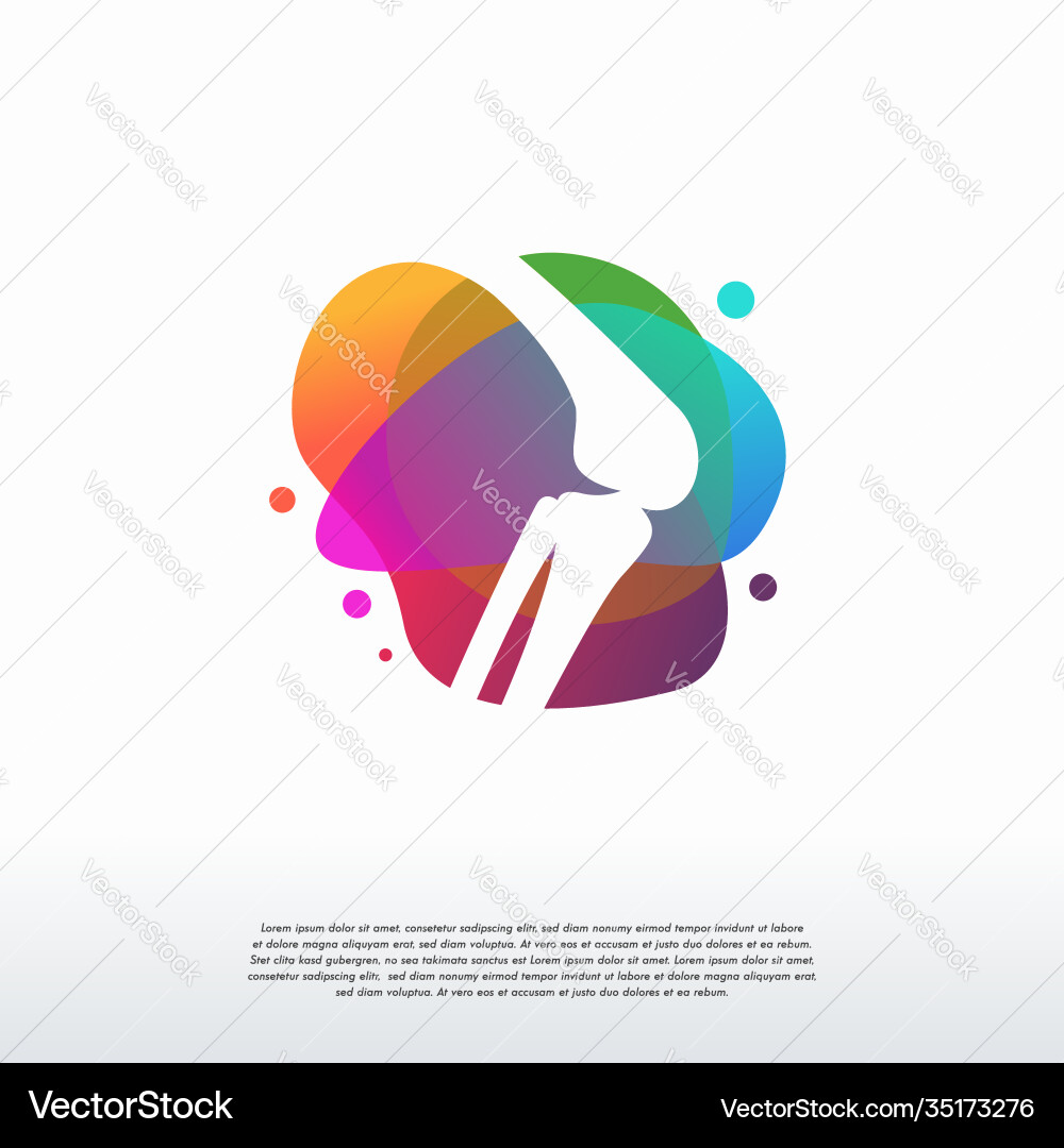 Colorful bone logo knee designs template Colorful bone logo knee designs template vector image