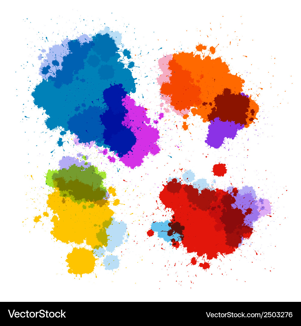 Colorful transparent stains blots splashes set Vector Image
