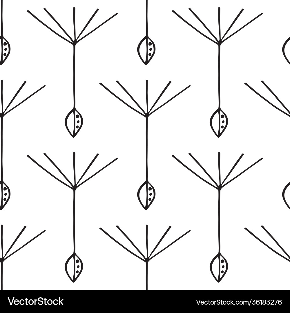 Dandelion seed seamless pattern background Vector Image