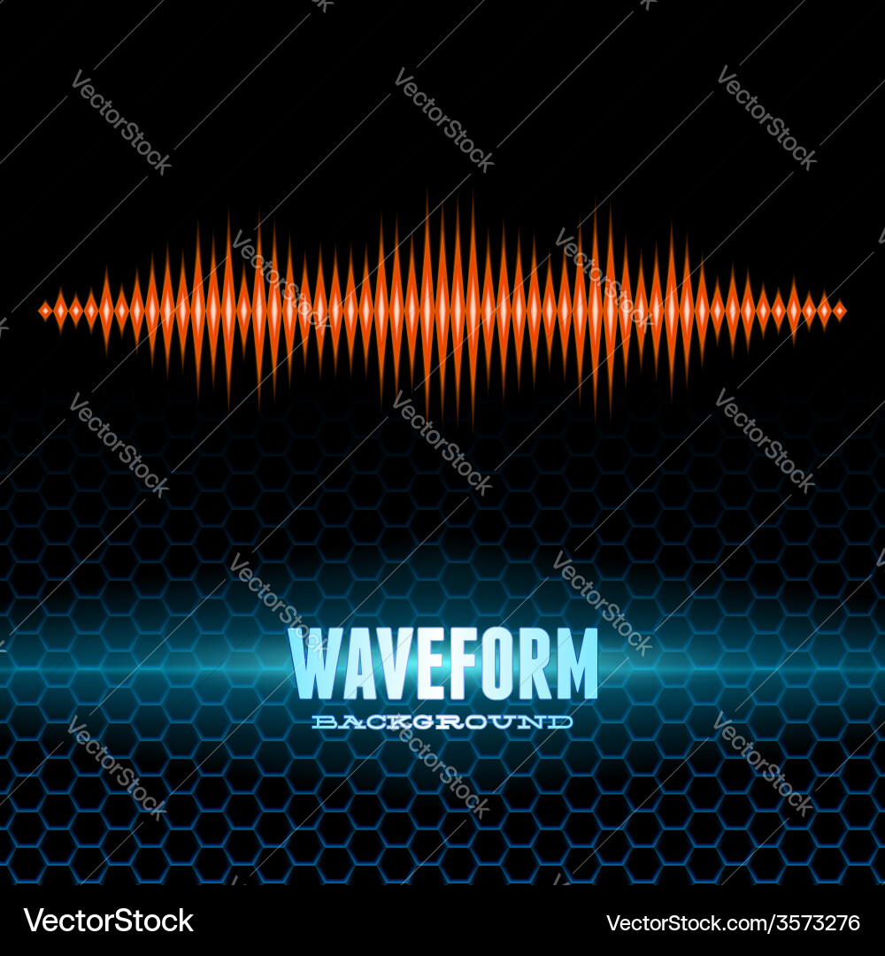 Dynamic Sound Wave on Hexagonal Grid Vector Image