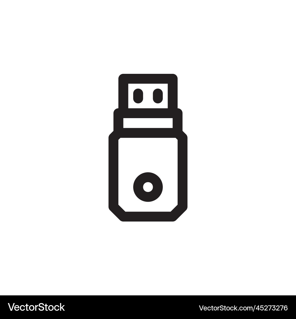 Flash disk icon computer component outline Flash disk icon computer component outline vector image