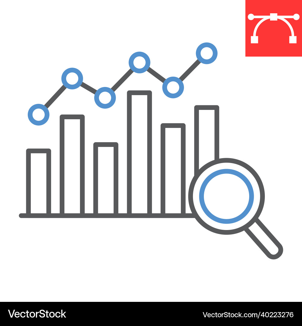 Graph analysis line icon vector image