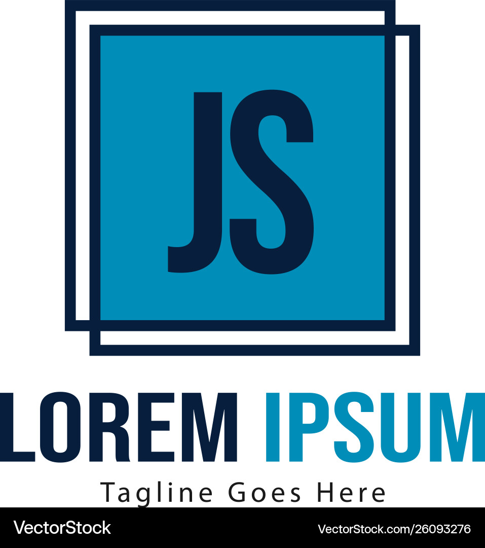 Initial js logo template with modern frame Initial js logo template with modern frame vector image