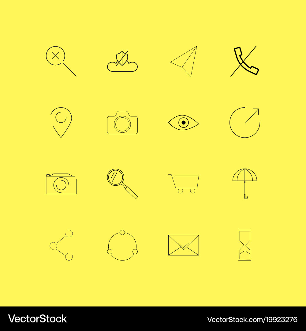 Interface linear icon set simple outline icons vector image