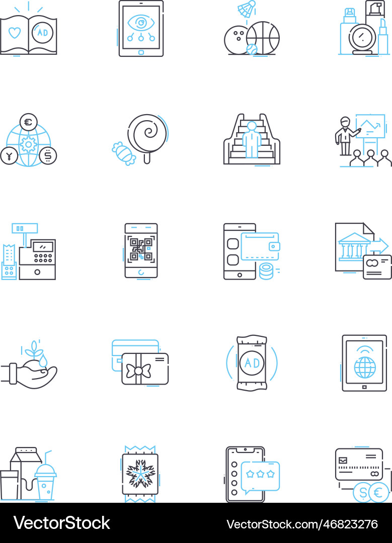 Laughing giggling linear icons set chuckles vector image