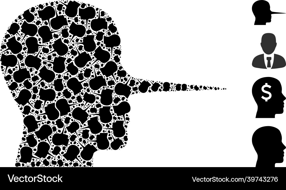 Liar person icon recursion composition Vector Image
