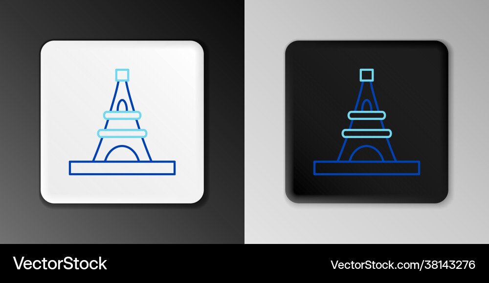 Line eiffel tower icon isolated on grey background Vector Image