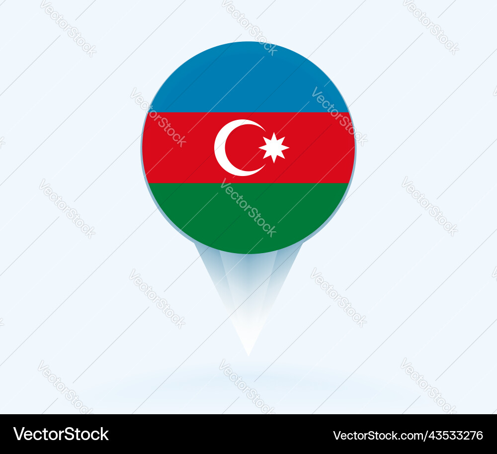 Map pointer with flag of azerbaijan Vector Image