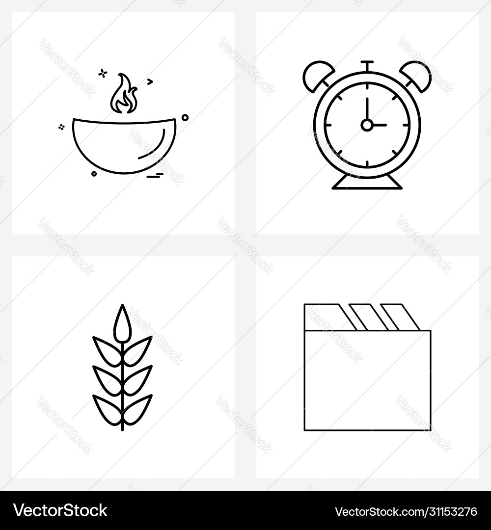 Pack 4 universal line icons for web Vector Image