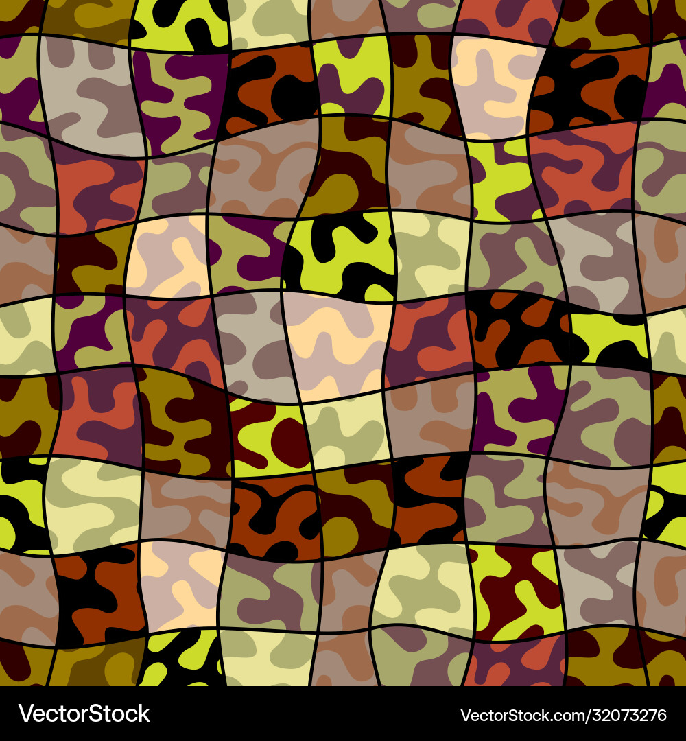 Patchwork textile pattern in military style Patchwork textile pattern in military style vector image