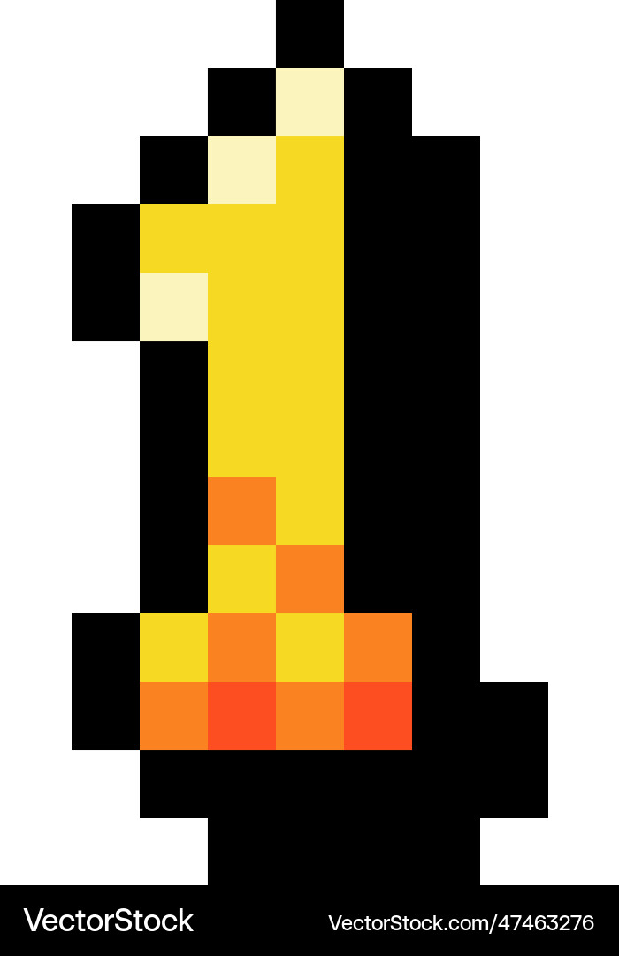 Pixel 8 bit number one or numeral Pixel 8 bit number one or numeral vector image