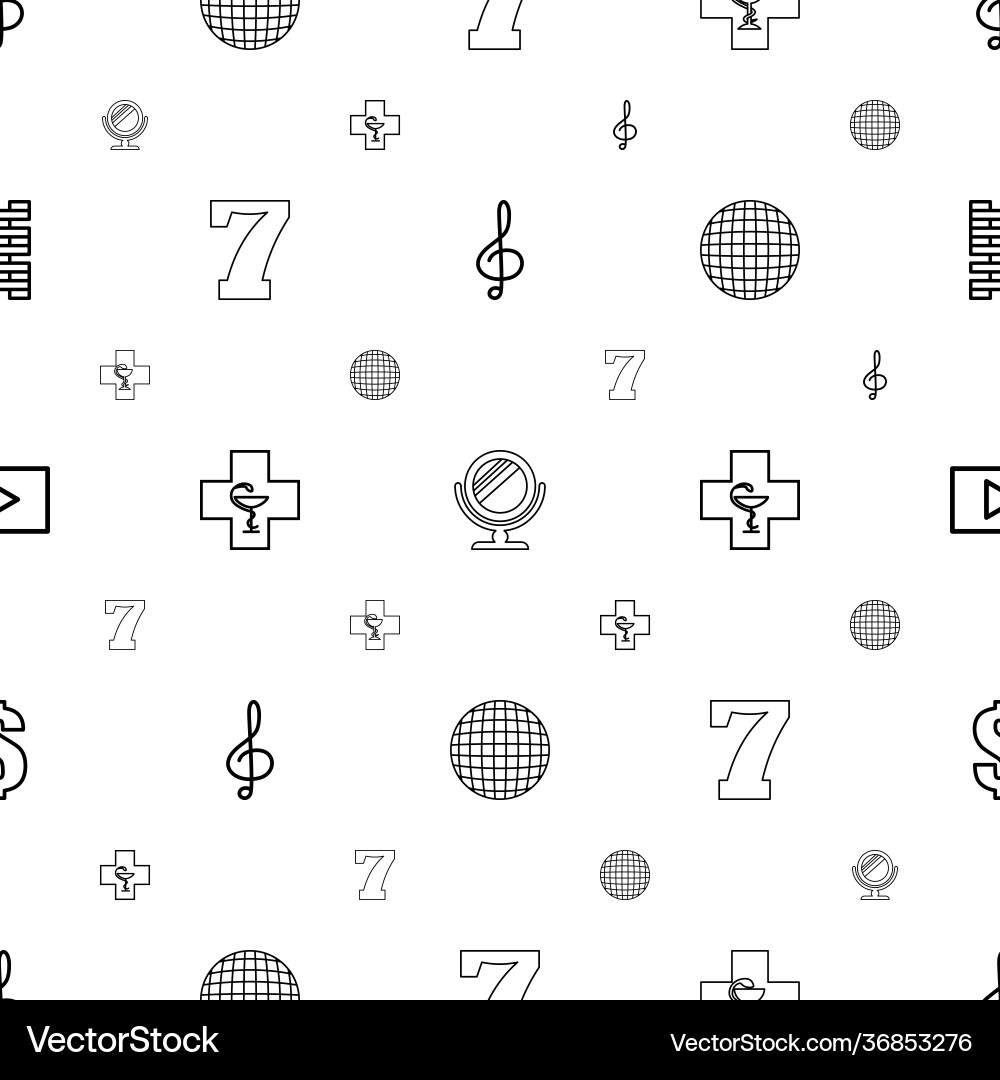 Reflection icons pattern seamless white background vector image