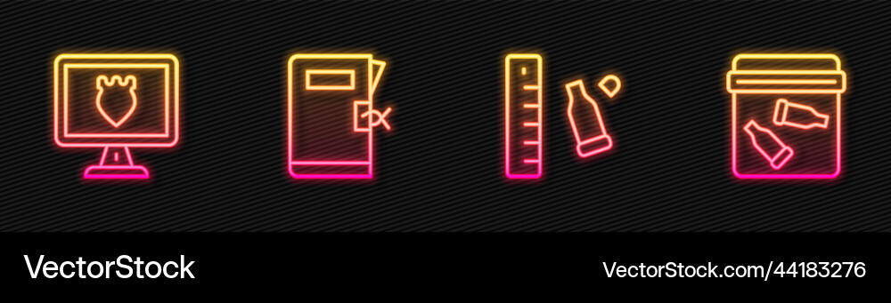 Set line bullet casing with ruler police database Set line bullet casing with ruler police database Vector Image